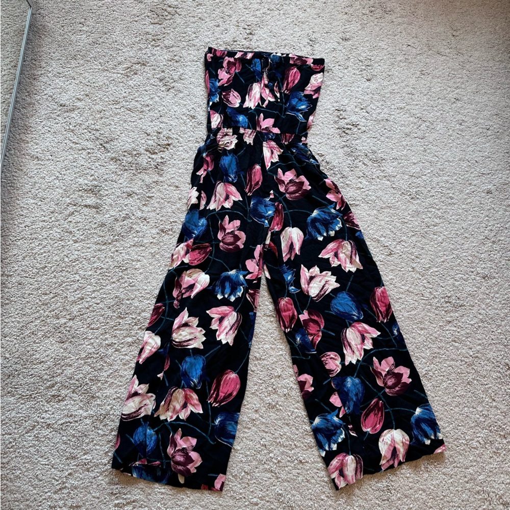 Abercrombie & fitch bandeau wide legs jumpsuit size s